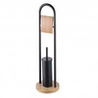 Nature bamboo design toilet brush Freestanding Toilet Brush and Roll Holder