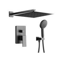 2019 hot sale at Amazon factory price antique style square shape top shower black shower set