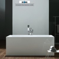 3mm thin Straight edge bathtub square shape solid surface bathtub for adults cheap price rectangle freestanding tubs